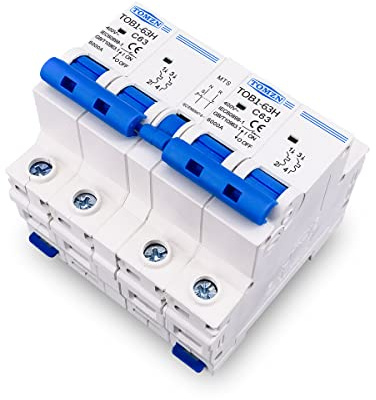 Janmobrian Magnetotermico, Interruttore Differenziale Interruttore di trasferimento Manuale a Doppia Potenza Interruttore Automatico MCB 50HZ/60HZ TOMZN(2P 2P,50A)
