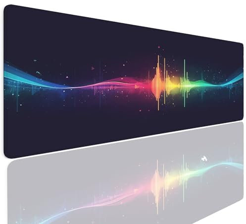 Tapis de Souris Gamer Waves Petit Tapis de Souris Gaming XL 700x400x4mm Mouse Pad Mat Antidérapant et Imperméable sous-Main Bureau Gamer Large Multifonction Mousepad Haute Précision et Vitesse 4-1226