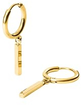 Purelei Urban Ohrringe Herren – Geometrische Creolen mit Charm-Anhänger – Edelstahl 18K vergoldet – Moderner Männerschmuck – Statement-Accessoire in Gold