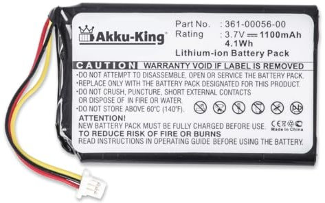Akku-King Akku kompatibel mit Garmin 361-00056-00 - Li-Ion 1100mAh - für Garmin Nüvi 30, 50, 50LM, 52, 52LM, 52LMT, 55LM, 55LMT, 361-00056-50