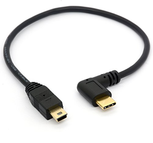 OpenII Angle USB Type C to Micro USB Cable, 90 Degree USB-C Male to Micro-B Male Adapter Converter (90°Type C - Mini)
