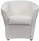 Totò Piccinni Poltrona POZZETTO Imbottita Artigianale in Ecopelle Design Made in Italy (Bianco)