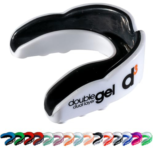 D3 double gel rugby mouthguard [white] - Adult