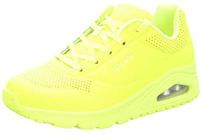 Skechers Damen Uno Night Shades Sneaker, Neon Yellow Durabuck, 38 EU