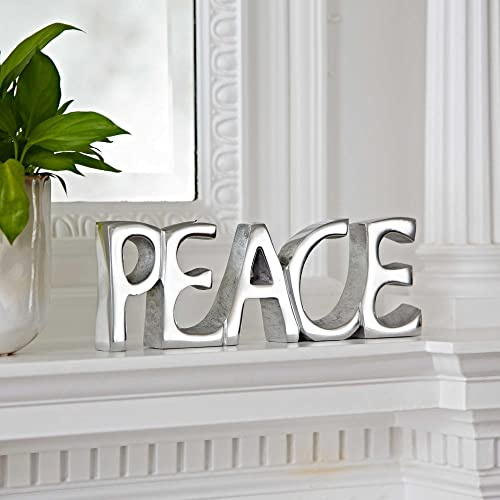 Recycled Metal 'PEACE' Sign - 24cm x 9cm - Fair Trade & Handmade - Home Decor - House Decoration for Living Room - Ornaments for Living Room