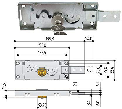 PREFER Serratura laterale destra per serranda con chiave punzonata