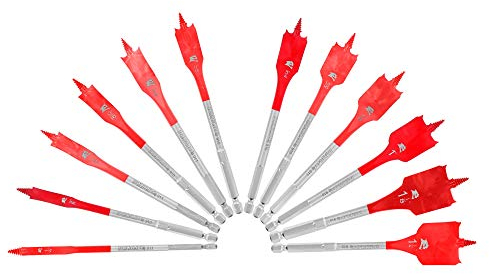 Diablo Spaten-Bit-Set für Holz, 12-teilig, Speed-TIP-Design, gebogenes Paddel, DSP2950-S12