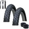2 x Roverstone 20 Fahrradreifen Fahrradmantel Schwarz 54-406 (20 x 2,125) + 2 passende Schläuche DV inkl. 3 Reifenheber