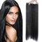 SEGO Haarteil Extensions Haarverlängerung ein Tresse mit Unsichtbarer Draht Haare Haarverdichtung Glatt Schwarz-1 61 cm