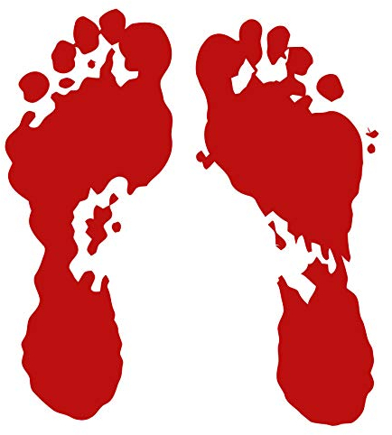 Halloween Aufkleber Dekoration Sticker Blutige Hände Füße Blut Blutspur Horror Grusel Folie für Kfz Auto Fenster Wintergarten Party Zubehör (K028 Füße)