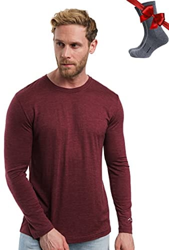 Merino.tech Camiseta Termica Lana Merino Hombre - Ropa Térmica 100% Lana | Absorbe humedad, capa base para todo el año. Pesos: Ligero, Medio y Pesado