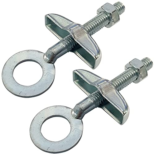 cyclingcolors 2x Fahrrad kettenspanner M6x65mm stahl mit muttern Øachsen 10-11mm BMX fixie