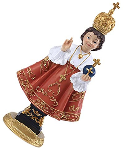 Amosfun 1stk Jesus-Statue-schmuck Kind Der Prager Figur Jesus Religiöse Figur Betende Jesus-Statue Goldene Statuendekoration Renaissance-sammelfigur Geburt Miniatur Baby Geschenk Harz