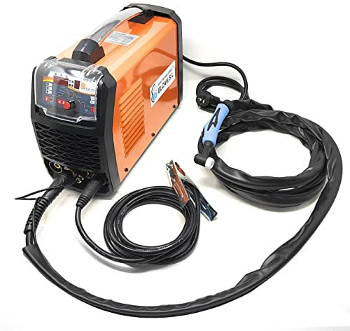 ELCAN Saldatrice inverter TIG (Tungsten Inert Gas) pulsato 200 Amps DC (corrente continua) digitale con accensione HF ad alta frequenza e gruppo saldatura elettrodo MMA