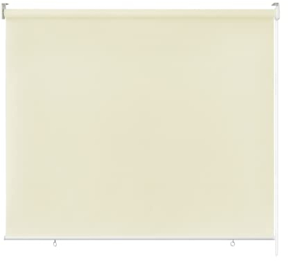 Froadp 140x140cm Außenrollo Sichtschutzrollo mit Reflektierende Thermofunktion Kunststoffbeschichtung Senkrechtmarkise Außen Vertikalmarkise Fensterrollo für Balkon Terrasse Garten (Beige)