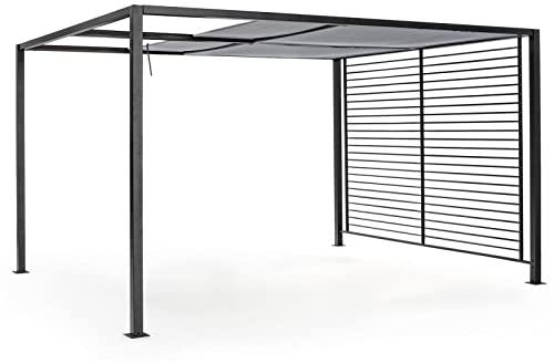 Decorspace Moderner Pavillon Anthrazit Noah für Garten und Veranda, Design-Schiebe-Pergola
