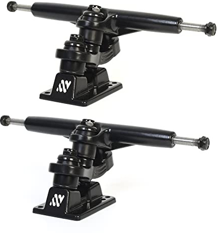 ANTWHEEL Sidewinder II Longboard/Skateboard/surf Skateboard Noir Skateboard Double Kingpin Trucks 17,8 cm Cintre 24,7 cm Axe Lot de 2 Matériel gratuit (17,8 cm Cintre 24,7 cm)