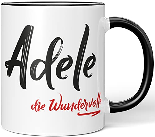 JUNIWORDS Tasse, Adele, die Wundervolle, Schwarz (5201627)