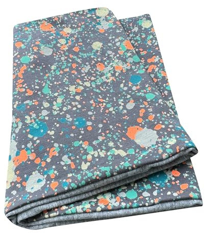 Wollhuhn Öko Jungen/Mädchen Leichter Lockerer Schlupfschal/Halstuch/Loop Baumwolle Zwei Lagen Jersey Übergangszeiten/Sommer 32132220 (Splatter Oliv/Orange)