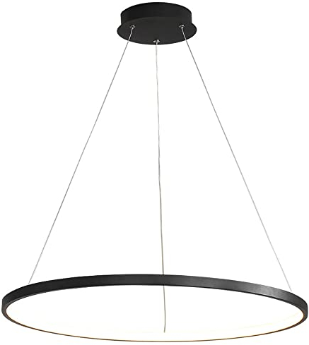 Serin-Eletro Pendelleuchte LED Esstischlampe,Modern LED Pendellampe Dimmbar mit Fernbedienung Rund Ring Leuchten Höhenverstellbar Hängelampe Aluminium für Wohnzimmer Büro Esszimmer φ80CM