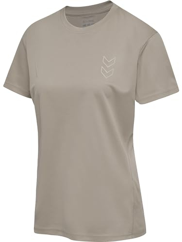 hummel Damen Hmlactive Pl Jersey S/S Woman T-Shirt, Chateau Gray, M EU