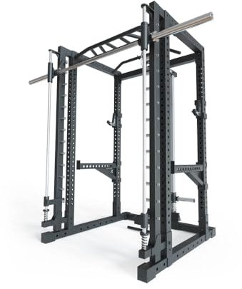 Atletica R7-Forge Power Rack | Power Rack mit Plate Load Gewichte und Smith Machine | Smith kann optional vor oder hinter dem Rack angebracht Werden Größe 220 cm