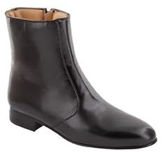 Genérico Stivale corto Uomo in Pelle Caprina Cerniera - Stivaletto Tacco Cubano 2 CM - Suola Pelle - 1550 - Made in Almansa, Nero , 38 EU