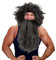 Halloween Flauschiges Cosplay Perücke Bart Set Wild Menschen Realistisch Gruselig Ankleiden Maske Halloween Aboriginal für Halloween Kostüm Party Karneval Cosplay Requisite