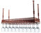 Metall Deckenweinregal, Decke Weinregal Hängende Lagerregale, Einstellbare Höhe Weinglashalter Hängend, Flaschenregal Regal Fasst 48 Tassen Gläser für Bar, Küche, Schrank 35x120cm (Vintage-Kupfer)