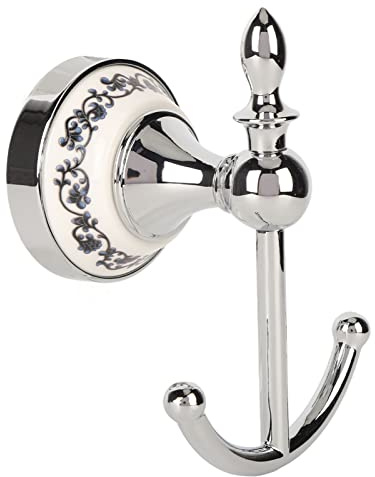 Ceramic Base Wall Hook Sea Anchor Hanging Hook Wall Decor Hanger (Silver) | Ceramic+Zinc Alloy, Wall Mounted Storage Hook