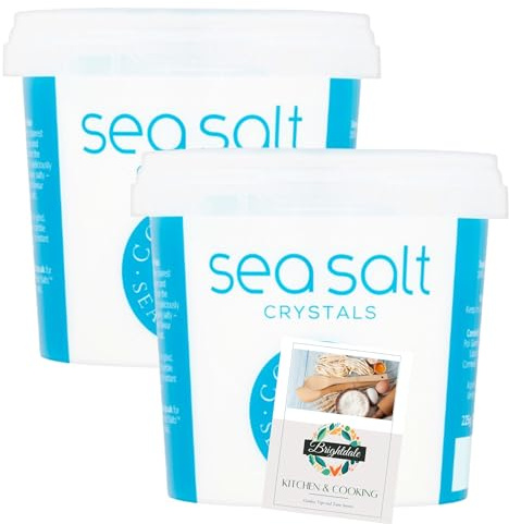Sea Salt Bundle with Cornish Sea Salt 225g 2 Pack + Brightdale Kitchen Booklet