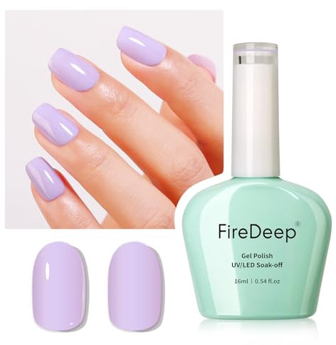 Firedeep 16ml Purple Gel Nail Polish,Pastel Purple Color Soak Off UV LED Nail Gel Polish Spring Summer Manicure Salon DIY at Home 1Pcs