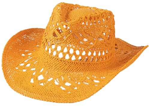 GEFEISU Sombrero de paja tejido de vaquero, resistente al desgaste, para pesca, playa, escapadas al aire libre, sombreros de vaquero para adultos y adolescentes para tomar fotos