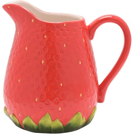 Widdop Cottage Garden Ceramic Strawberry Themed Dinnerware - Strawberry Jug - Summer Crockery Bright Quirky Tableware - Lovely Gift Idea Picnic Outdoor Eating