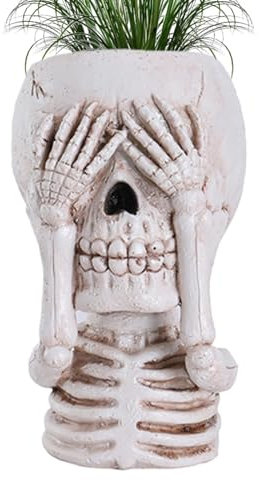 Macetas de calavera para plantas | Macetas suculentas | Maceta pequeña gótica, macetas suculentas decoración de Halloween, maceta de resina para plantas de interior y exterior