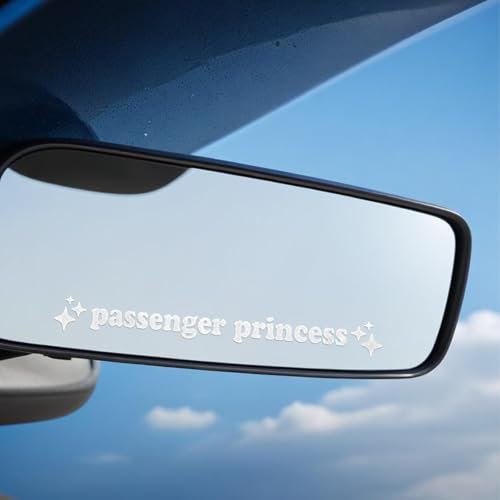 JIEYAO Passagierprinzessin Aufkleber, 4 Stück Passenger Princess Rückspiegel Aufkleber Vinyl Autoaufkleber Lustiger Autospiegel Sticker für Autofenster und Autodekoration Autozubehör für Frauen