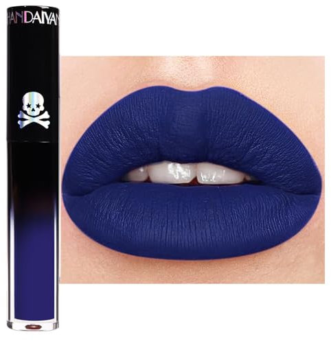 GL-Turelifes Rossetto opaco per Halloween, rossetto impermeabile, nero, verde, blu, viola, in velluto, per mascherate, SFX, costume, cosplay, Halloween, trucco (11, 1 pezzo)