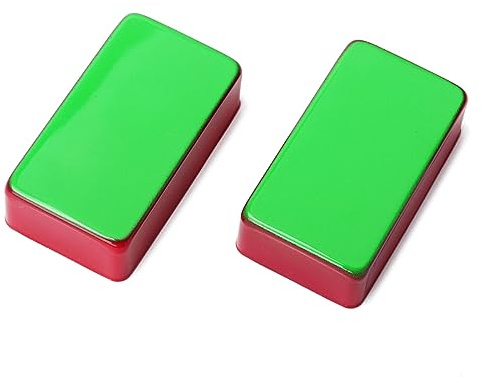 ifundom 2stücke Gitarren Tonabnehmer Abdeckungen Aus Messing Vollständig Geschlossen Schützt Vor Feuchtigkeit Für Single Coil Humbucker Dekorative Effekt Rot Grün Gbf
