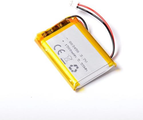 AFTERTECH 803450 1500 mAh 1,5 Ah 50 x 34 x 8 mm Lithium-Polymer-Zelle Lipo 3,7 V 3,7 V Wiederaufladbar mit BMS und Stecker JST PHR 02 M3R1