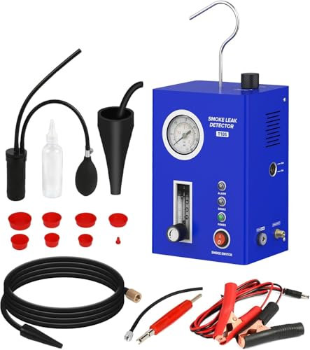 EVAP Rauchmaschine Nebelmaschine KFZ, Eingebaute Luftpumpe, Rauchlecksucher mit Manometer für alle DC 12V Autos, Motorräder, Leicht-LKWs, Boote, ATV, Schneemobile ect. (T105)