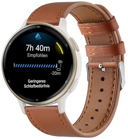 NEMUALL Armband für Garmin Vivoactive 5/6/Venu 2 Plus(Sq 2) Leder Armbänder | Echtleder Ersatzarmband, 20mm Lederarmband Uhrenarmband, für Vívomove Trend/Sport/Luxe (Style) 42mm/Vívomove 3 44mm
