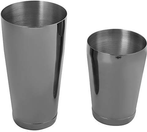 Shaker à cocktail, 2 pièces 850 ml 550 ml en acier inoxydable Boston Shaker Set Cocktail Tin Bartender Barware Drink Mixer Essential Home Bar Tool (Noir)