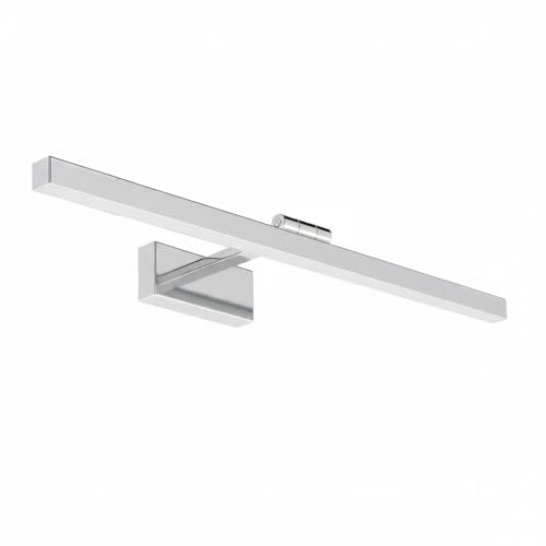 LED Spiegelleuchte für Bad – Wasserdicht Badezimmer Lampe Chrom | über dem Spiegel/Bild 55cm mit Schalter und Drehbarem Kopf – 12W 850lm 4200K Neutralweiß – Wandleuchte IP45 – Horoz