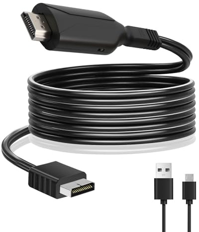 Aivane PS1/PS2 zu HDMI Adapter 720P/1080P, 100cm/39.3in PS2 zu HDMI Adapterkabel für PS1/PS2 Spielkonsole Videokonverterkabel, Plug and Play, für HDTV-Spielkonsole, Gaming