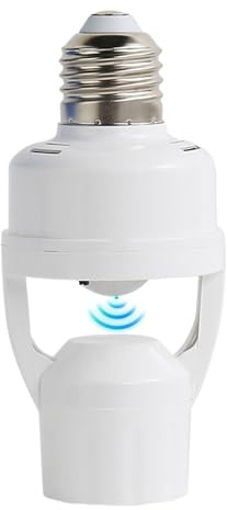 Douille De Lumière À Détecteur De Mouvement, Avec Capteur Radar Infrarouge E27, 5,6 X 5,6 X 11,9 Cm, Adaptateur De Support D'ampoule Intelligent, Adaptateur De Lumière Automatique, Économie D'énergie,