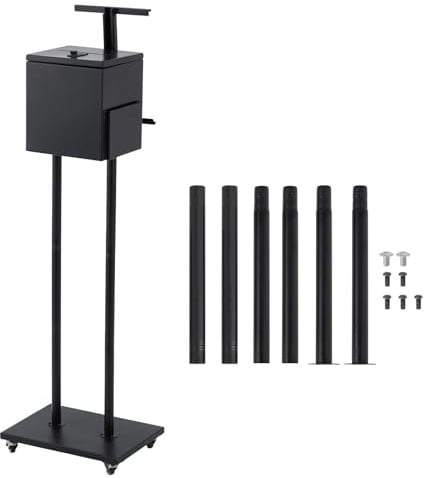 Lockable Freestanding Mailbox with Combination Lock, Anti-Theft Waterproof Metal Post Mount Mailbox with Wheels, Secure Modern Outdoor Letter Box for Home Garden and Driveway