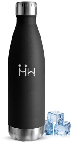 Borraccia Termica, Senza BPA, Borraccia Palestra, 750ML Acciaio Inossidabile 18/8, Bottiglia Termica A Prova di Perdite, Bottiglia Acciaio Inox per Picnic, Outdoor, Nero