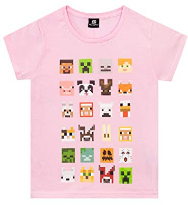 Minecraft Girls T-Shirt Pink Age 12 to 13 Years
