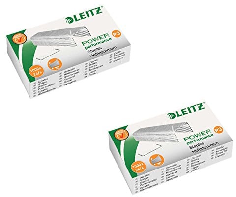 Heftklammern Leitz 5570 24/6, verzinkt, 2 Packungen a. 1.000 Stück