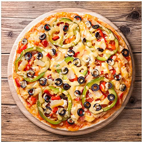 Wallario Magnetfolie für Kühlschrank/Geschirrspüler, magnetisch haftend - 60 x 60 cm, Motiv: Italienische Pizza mit Peperoni, Oliven. Paprika und Käse